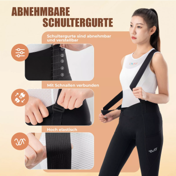 Preview: ROCKBROS | TVI Radhose – Lange Trägerhose, gepolsterte MTB Fahrradhose mit Träger